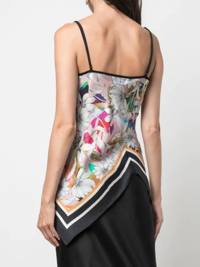 Shop Nicole Miller Drifting Flowers Tank Top In Multicolour