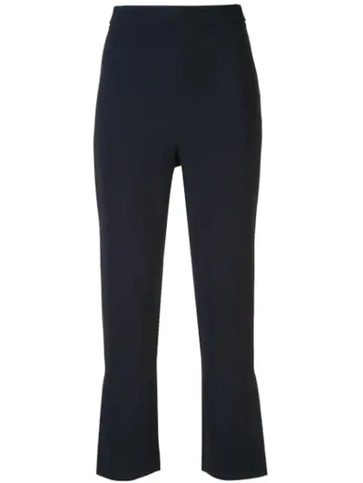 Shop Cushnie Cropped-length Flared Trousers In Blue