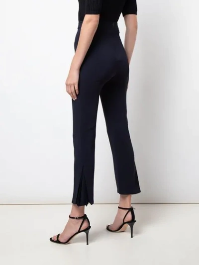 Shop Cushnie Cropped-length Flared Trousers In Blue