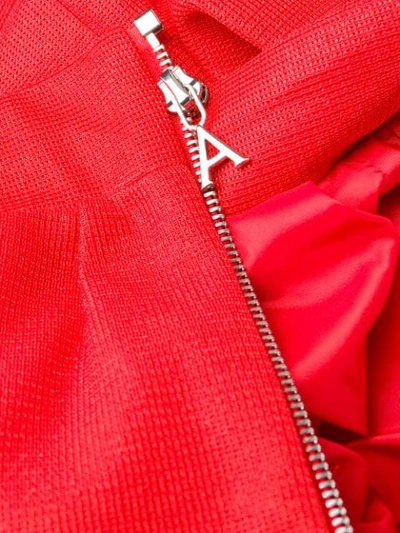 Shop Area Crystal Embellished Stripe Cropped Jacket In Red