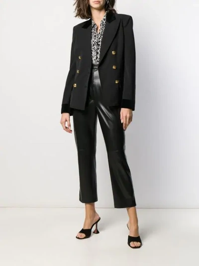 Shop Alberta Ferretti Double-breasted Blazer In Black