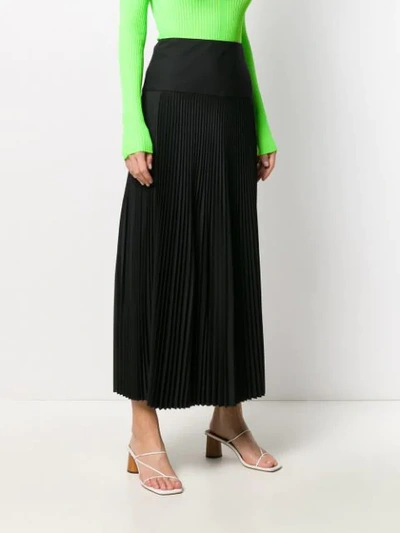 Shop Joseph Pleated Midi Skirt In Black