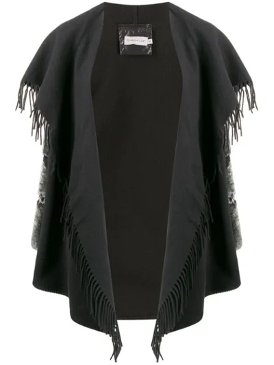 Shop Moncler Cloak Quilted Draped Jacket In Black