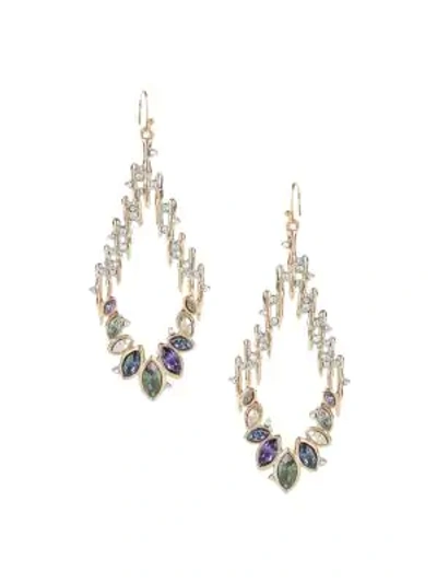 Shop Alexis Bittar Multicolor Navette Crystal-spiked Teardrop Wire Earrings In Yellow Goldtone