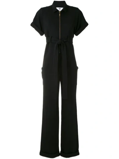 Shop Andrea Bogosian Pepita Belted Jumpsuit In Black