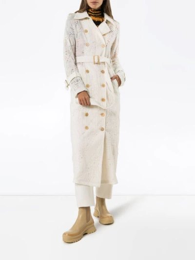 BELTED LACE TRENCH COAT