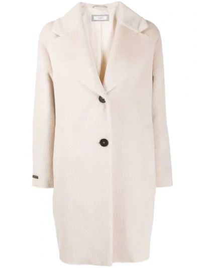 Shop Peserico Front Welt Pockets Coat In Neutrals