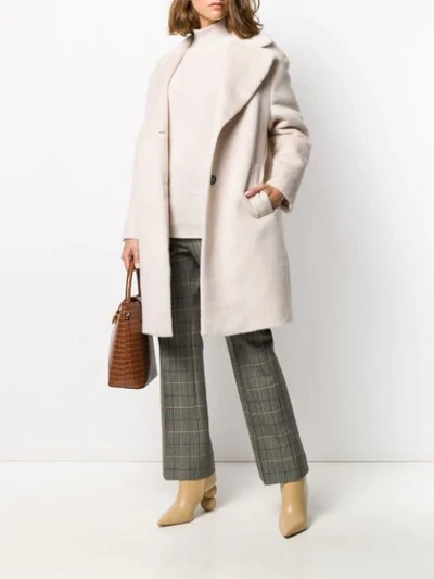 Shop Peserico Front Welt Pockets Coat In Neutrals