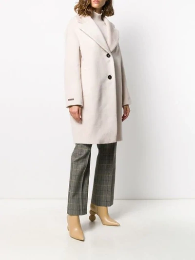 Shop Peserico Front Welt Pockets Coat In Neutrals