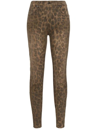 Shop R13 Leopard-print Jeans - Braun In Brown