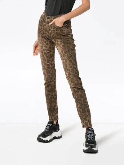 Shop R13 Leopard-print Jeans - Braun In Brown