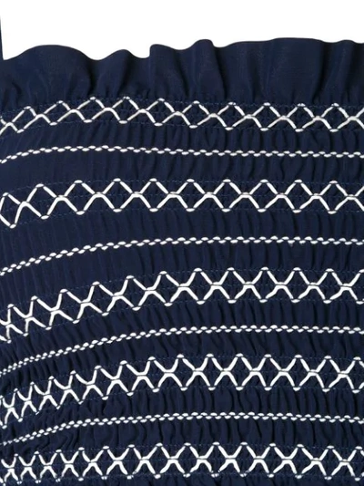 Shop Tory Burch Contrast Stitching Band Bikini Top - Blue