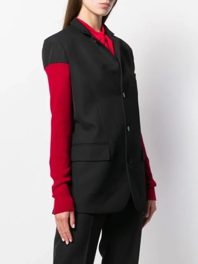 Shop Haider Ackermann Elongated Contrasting-sleeves Blazer In 26 Black + Duval Red