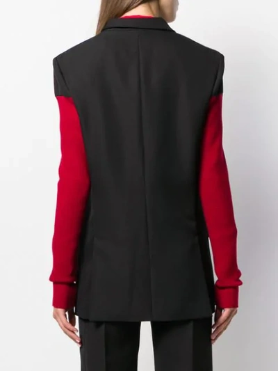 Shop Haider Ackermann Elongated Contrasting-sleeves Blazer In 26 Black + Duval Red