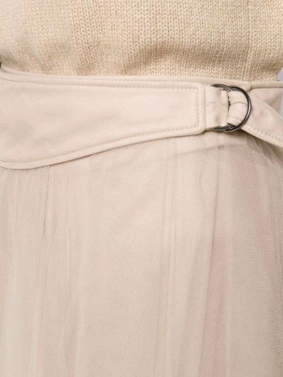 Shop Brunello Cucinelli Flared Midi Skirt In Neutrals