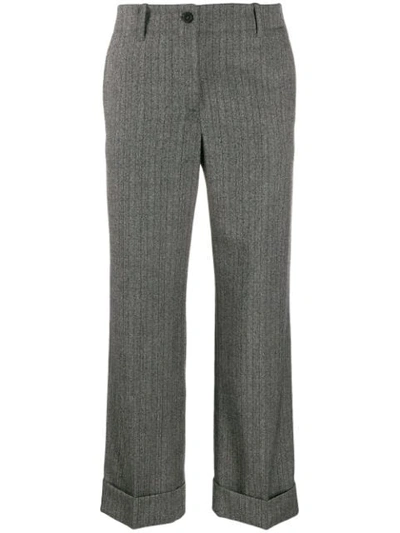 Shop Alberto Biani Tailored Cropped Trousers In Grey