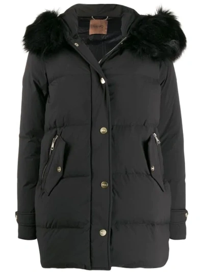 FAUX FUR TRIMMED PADDED COAT