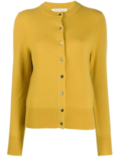 Shop Extreme Cashmere Long Sleeve Knit Cardigan In Yellow