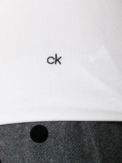 Shop Calvin Klein Embroidered Logo Shirt In White