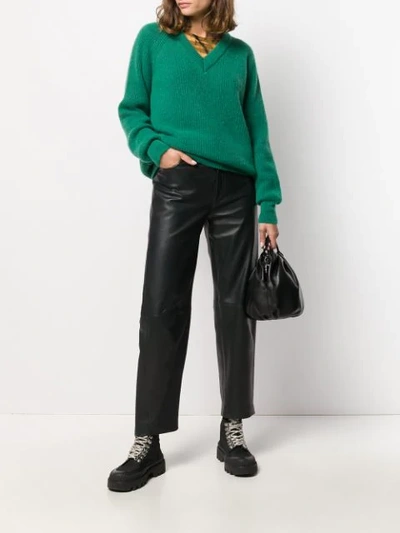 Shop Alyki V-neck Jumper In Green