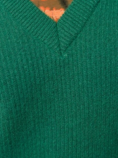 Shop Alyki V-neck Jumper In Green