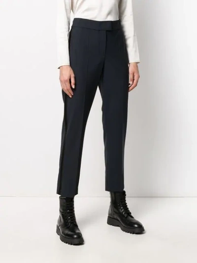 Shop Brunello Cucinelli Tailored Cropped Trousers In Blue