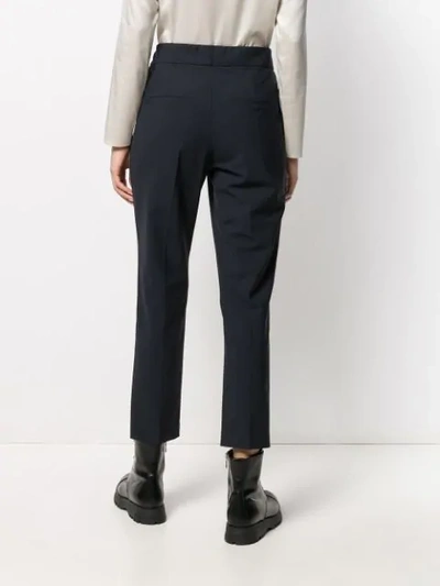 Shop Brunello Cucinelli Tailored Cropped Trousers In Blue