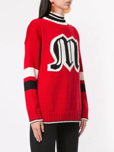 Shop Msgm Gestrickter Pullover Mit M - Rot In Red