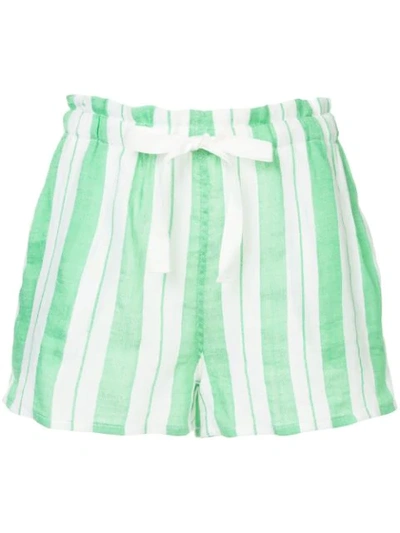 Shop Lemlem Vertical Stripes Shorts In Green