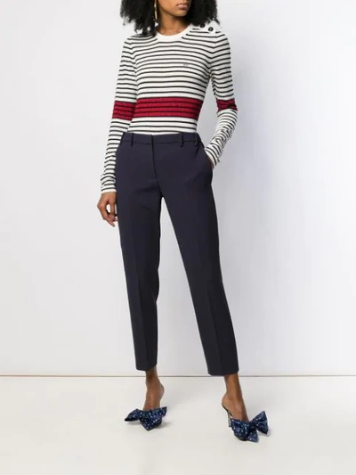 Shop N°21 Cropped Tailored Trousers In Blue