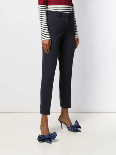 Shop N°21 Cropped Tailored Trousers In Blue