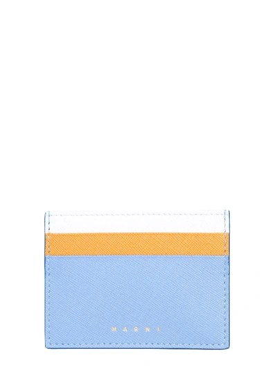 Shop Marni Saffiano Leather Card Holder In Bianco