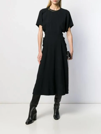 Shop Victoria Beckham Batwing Midi Dress In Black