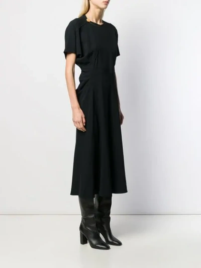 Shop Victoria Beckham Batwing Midi Dress In Black