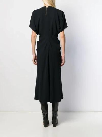 Shop Victoria Beckham Batwing Midi Dress In Black