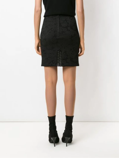 Shop Dolce & Gabbana Corset Style Lace Skirt In Black