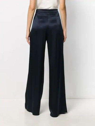 Shop Cushnie Flared Silk Trousers In Blue