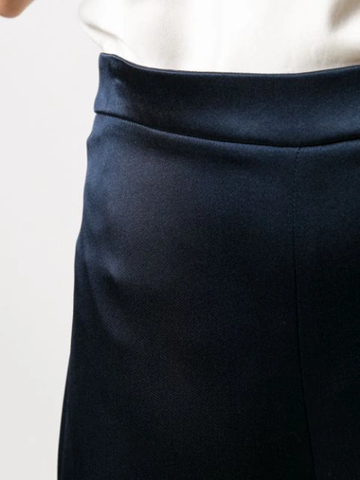 Shop Cushnie Flared Silk Trousers In Blue