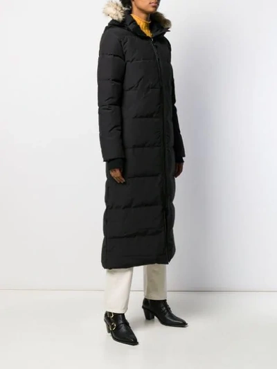 Shop Canada Goose Fur Hooded Padded Coat In Black
