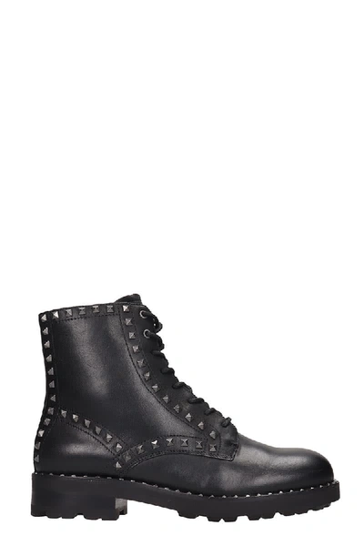 Shop Ash Wolf Combat Boots In Black Leather