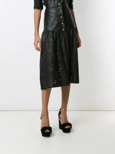 Shop Andrea Bogosian Pix Midi Leather Skirt In Black