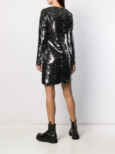 Shop Michael Michael Kors Sequin Embroidered Party Dress In Silver