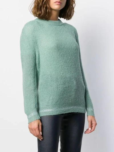 Shop Altea Ribbed Knitted Jumper In Green