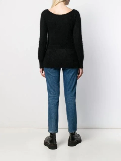 Shop Semicouture Waist-tied Jumper In Black