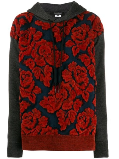 FLORAL-JACQUARD HOODIE