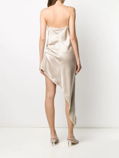 Shop Alexander Wang Asymmetric Slip Dress In Neutrals