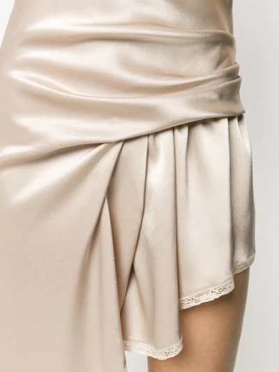 Shop Alexander Wang Asymmetric Slip Dress In Neutrals