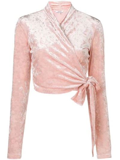 Ganni pink wrap top 2025