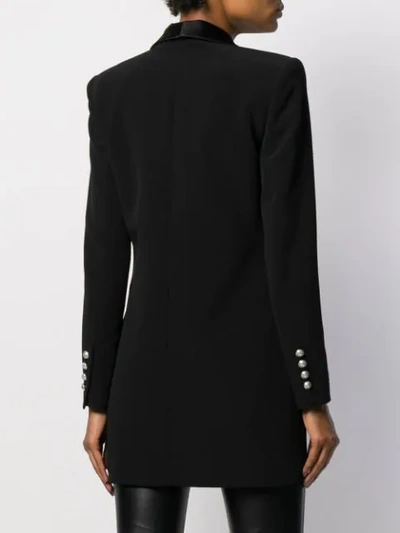 Shop Balmain Double-breasted Blazer Dress In Black