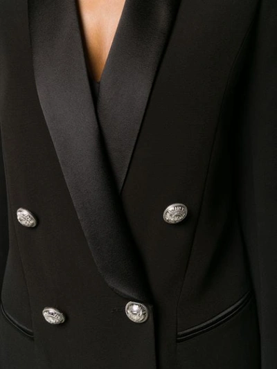 Shop Balmain Double-breasted Blazer Dress In Black